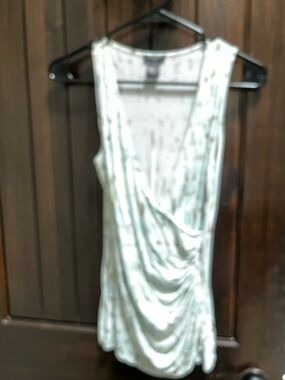 Ann Taylor Mint Green Drape-Front Tank